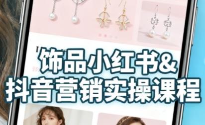 抖音+小红书饰品卖货:货源、开店、内容全教会,让新手快速掌握饰品线上营销全流程,轻松开启变现路