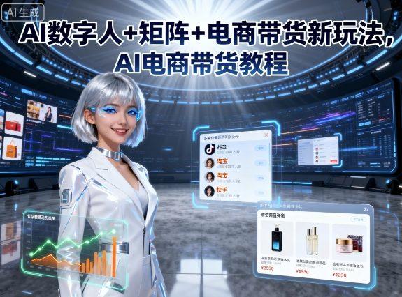 AI数字人+矩阵+电商带货新玩法,AI电商带货教程