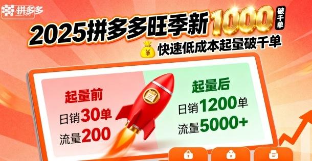 2025拼多多旺季新老店铺——快速低成本起量破千单