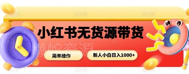 小红书无货源带货项目,简单无脑,新人小白日入多张