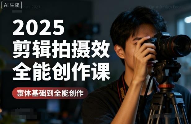 2025剪辑拍摄特效全能创作课,零基础到全能创作