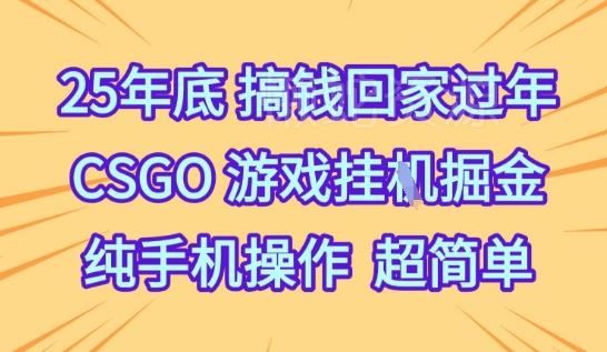 25年底搞钱回家过年,CSGO游戏挂G掘金,纯手机操作超简单【揭秘】