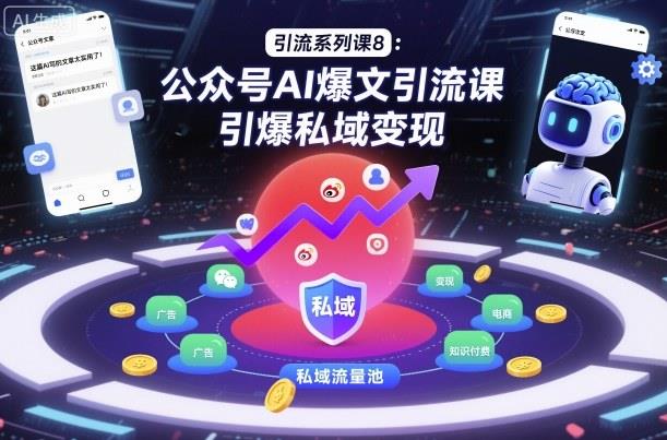 引流系列课8:公众号AI爆文引流课,引爆私域变现