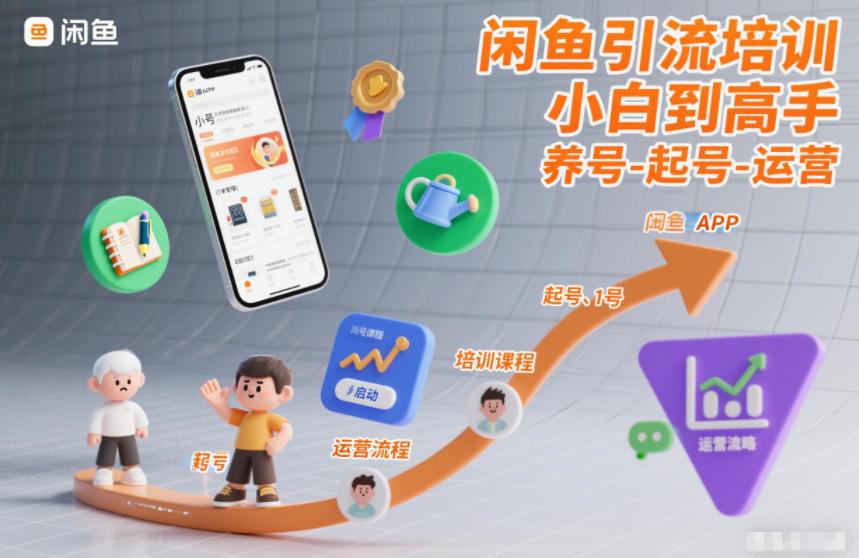 闲鱼引流培训,小白到高手,养号-起号-运营