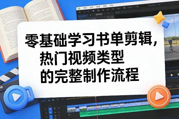 零基础学习书单剪辑,热门视频类型的完整制作流程(更新2026)