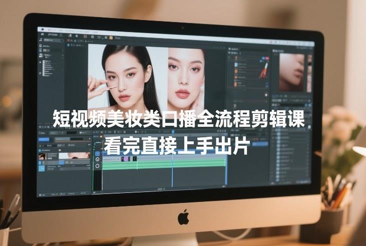 短视频美妆类口播全流程剪辑课,看完直接上手出片