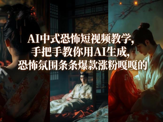 AI中式恐怖短视频教学,手把手教你用AI生成,恐怖氛围条条爆款涨粉嘎嘎的