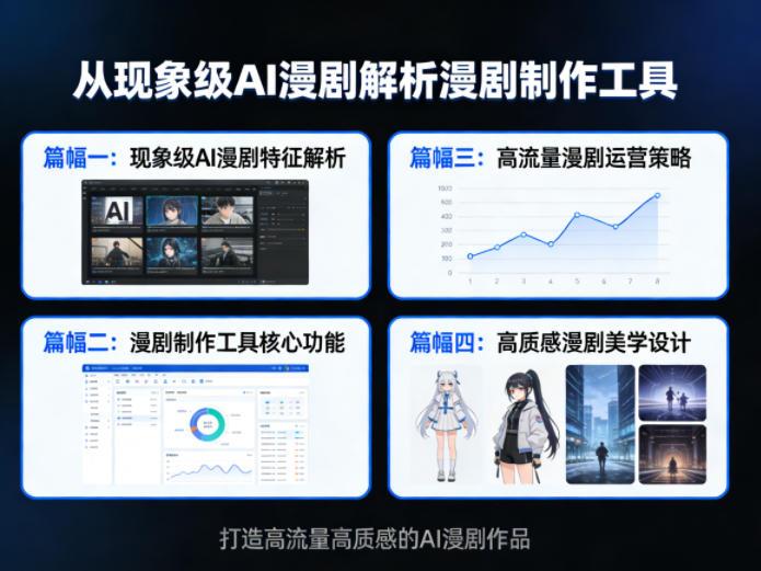 从现象级AI漫剧解析漫剧制作工具，四大篇幅带你了解漫剧，打造高流量高质感的AI漫剧作品