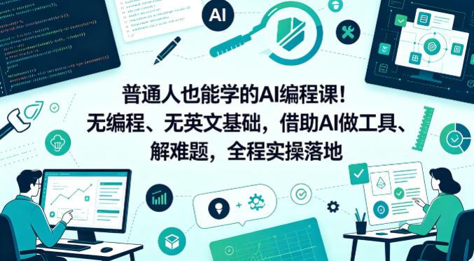 普通人也能学的AI编程课!无编程、无英文基础,借助AI做工具、解难题,全程实操落地