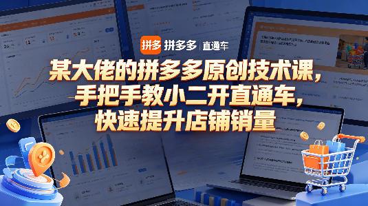 某大佬的拼多多原创技术课,手把手教小二开直通车,快速提升店铺销量