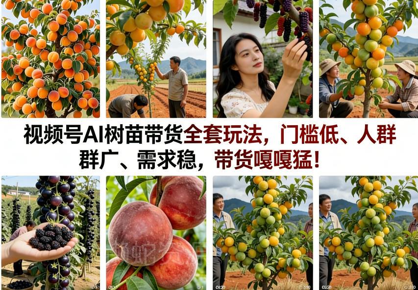 视频号AI树苗带货全套玩法,门槛低、人群广、需求稳,带货嘎嘎猛!(更新0426)