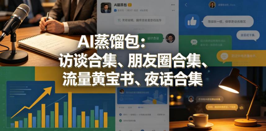 AI蒸馏包:访谈合集、朋友圈合集、流量黄宝书、夜话合集【文档】