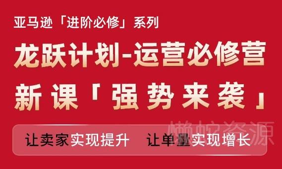 亚马逊进阶必修系列,龙跃计划-运营必修营新课,让卖家实现提升 让单量实现增长