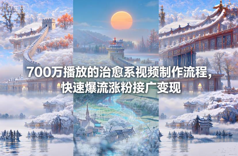 700万播放的治愈系视频制作流程，快速爆流涨粉接广变现