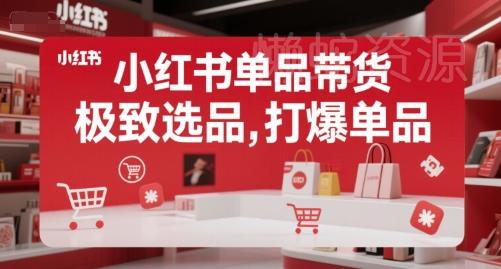 小红书单品带货,极致选品,打爆单品(更新)