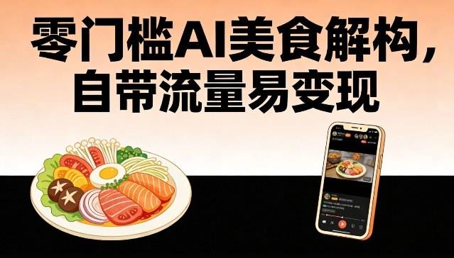 零门槛AI美食解构,自带流量易变现