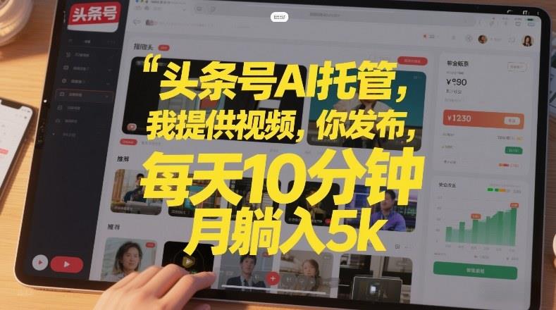 头条号AI托管,我提供视频,你发布,每天10分钟,月躺入5k+【揭秘】