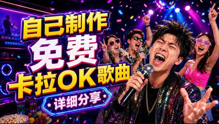 零基础AI制作免费卡拉OK视频教程,从歌曲生成、音轨分离到字幕制作、视频导出,手把手教学