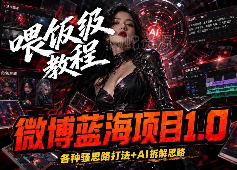 微博蓝海项目1.0_各种Sao操作整理+AI引流拆解，喂饭级教学