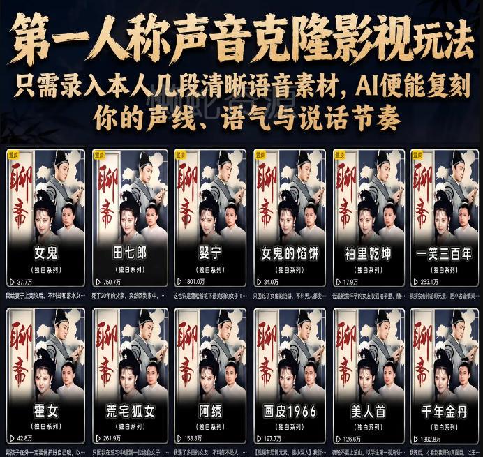 第一人称声音克隆影视玩法,只需录入本人几段清晰语音素材,AI便能复刻你的声线、语气与说话节奏