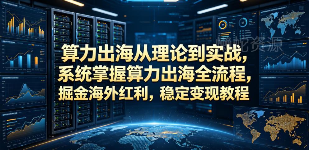 算力出海从理论到实战，系统掌握算力出海全流程，掘金海外红利，稳定变现教程