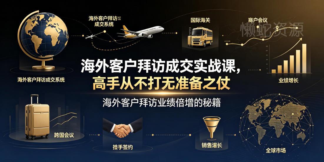 海外客户拜访成交实战课,高手从不打无准备之仗,海外客户拜访业绩倍增的秘籍