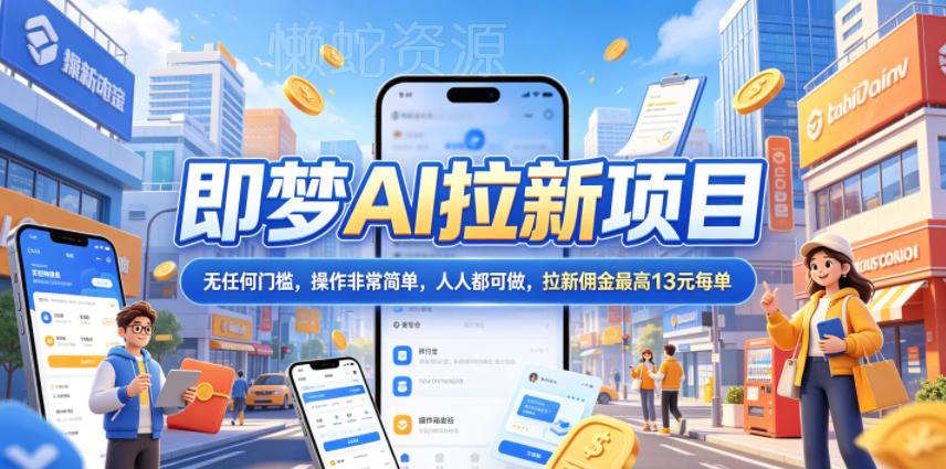2026年即梦AI拉新项目最新玩法，无任何门槛，操作非常简单，人人都可做，拉新佣金最高13米每单（更新6月24日）