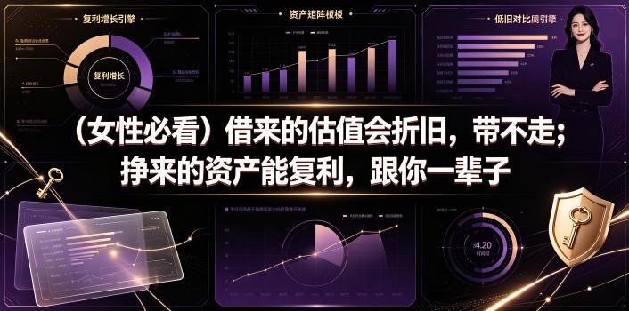 付费文章：（女性必看）借来的估值会折旧，带不走；挣来的资产能复利，跟你一辈子