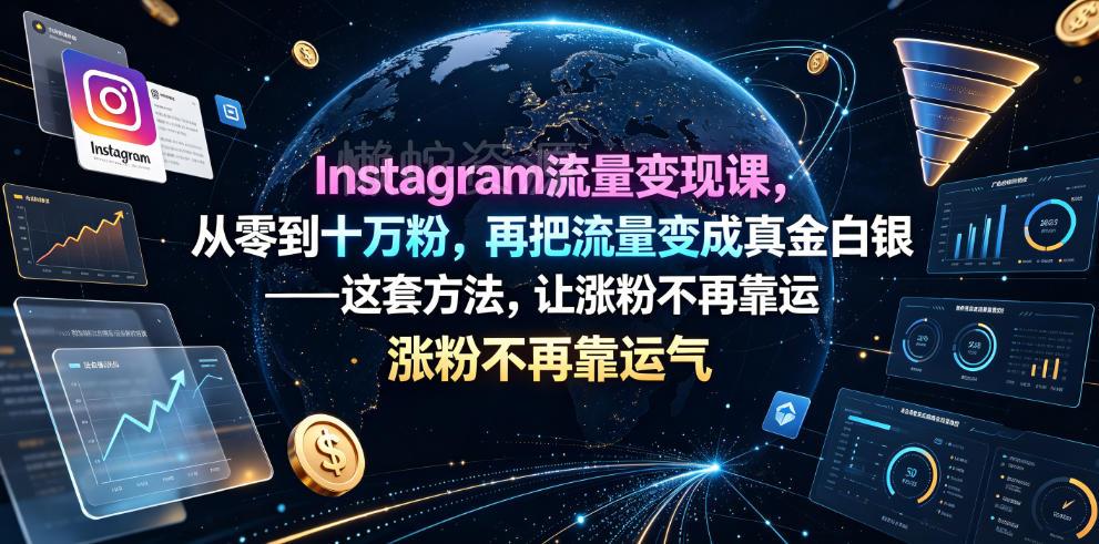 Instagram流量变现课,从零到十万粉,再把流量变成真金白银——这套方法,让涨粉不再靠运气【原创双语字幕】