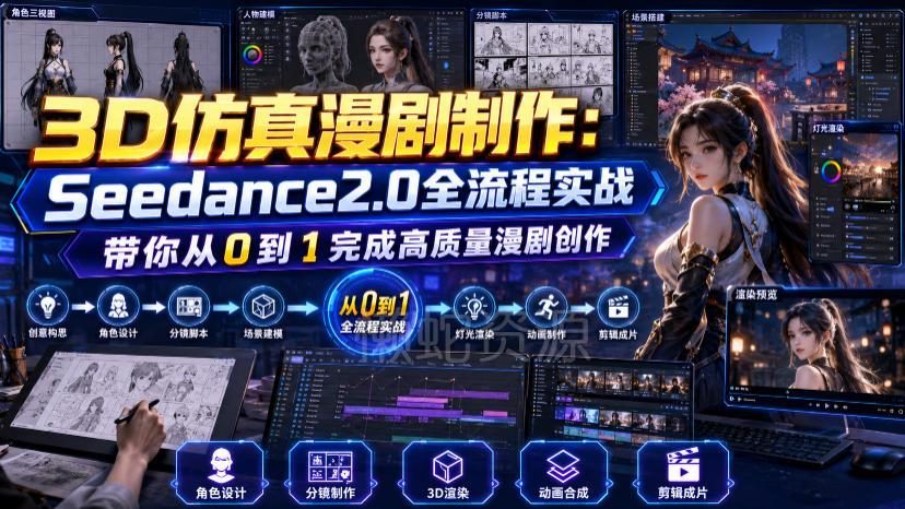 3D仿真漫剧制作:Seedance2.0全流程实战,带你从0到1完成高质量漫剧创作