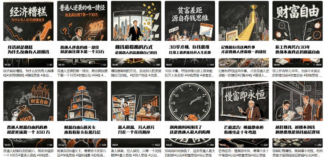【AI书单】财富书籍图文解读玩法,一键直出,几十条视频,跑出1000单,全流程拆解,新手也可以上手
