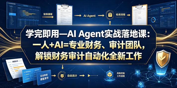学完即用—AI Agent实战落地课:一人+AI=专业财务、审计团队,解锁财务审计自动化全新工作模式(更新0804)