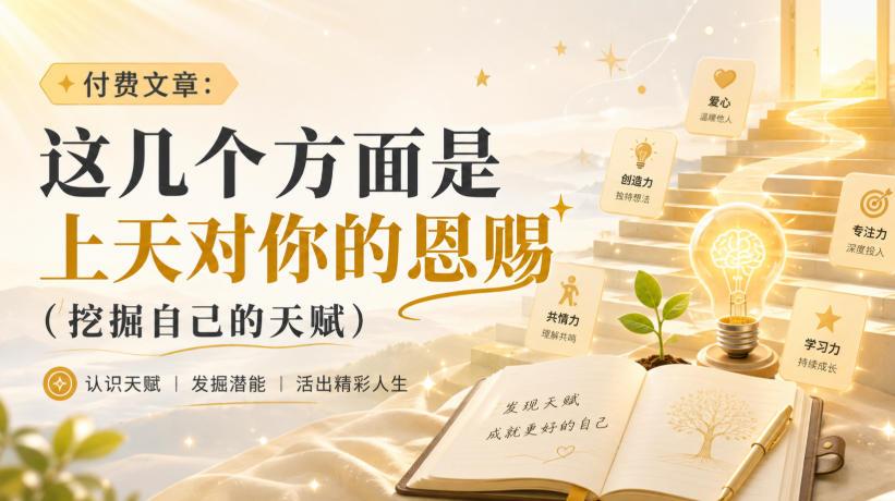 付费文章:这几个方面是上天对你的恩赐(挖掘自己的天赋)