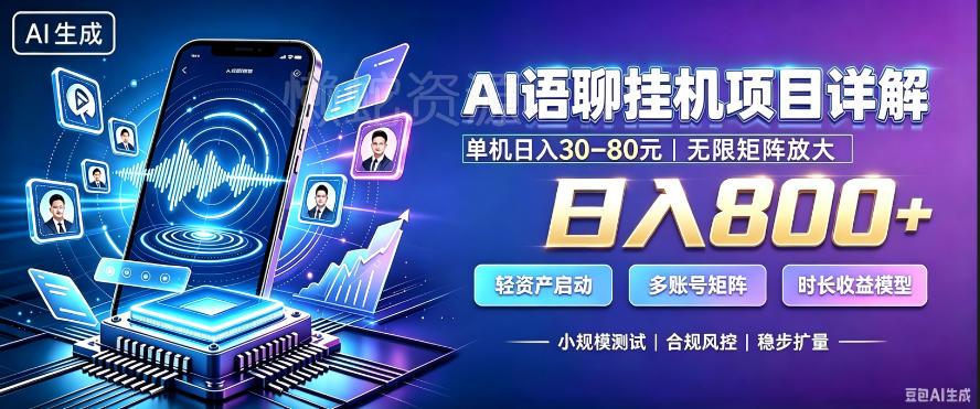 AI聊天挂G项目,日入800+,适用个人副业,支持工作室矩阵操作,放大收益【揭秘】