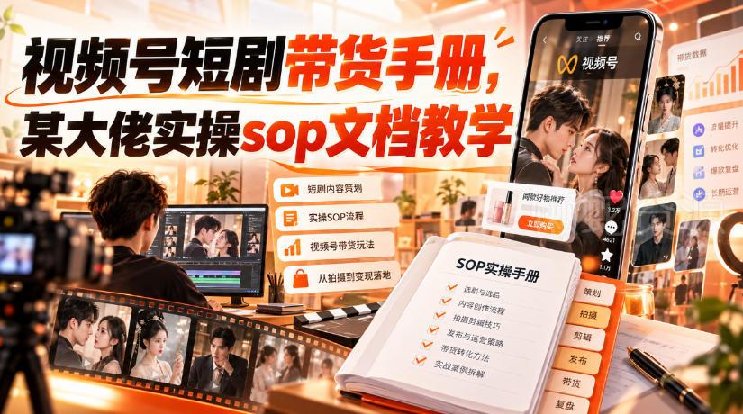 视频号短剧带货手册,某大佬实操sop文档教学