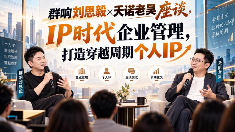 群响刘思毅×天诺老吴座谈,IP时代企业管理,打造穿越周期个人IP