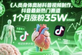 人类科普馆抖音视频制作玩法 热门赛道1个月涨粉35W可过伙伴计划