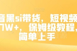 抖音黑丝带货保姆级实操教程 单月佣金7万+无需真人拍摄易上手