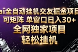 AI全自动聊天交友掘金项目详解 可矩阵运营单窗口6小时收益30+