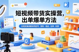 短视频带货实操营全流程教学 起号涨粉选品投流爆单技巧