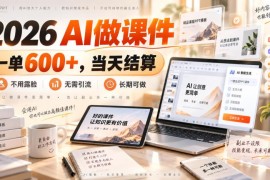 2026年AI制作课件副业项目详解 低门槛无需引流可长期操作