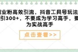 抖音虚拟工具号创业粉高效引流玩法 日引300+实操全攻略