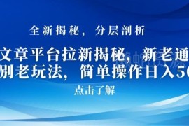 AI文章平台拉新实操玩法分享 新老用户均可上手 操作简单收益稳定