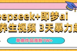零基础小白用DeepSeek+即梦制作AI养生视频 涨粉变现实操教程