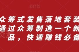 众筹式发售落地教程套装 教你通过众筹打造新产品实现快速盈利