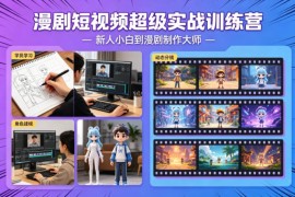 漫剧短视频实战训练营教程 小白零基础入门到精通制作教学