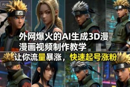 外网热门AI生成3D漫画视频教程 短视频起号涨粉实操教学