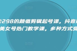抖音颜值美女号剪辑起号教学课 含多种主流变现玩法实操教程