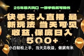 2025最新快手无人直播玩法 手机操作当天即可获得收益