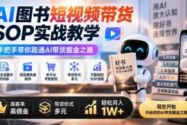 AI图书短视频带货SOP实操教学 普通人低门槛跑通高佣金变现路径